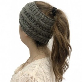 Skullies & Beanies Womens Beanie Hats - Women Winter Warm Hat Stretchy Knitted Headwear Soft Horsetail Messy Hats - Dark Grey...