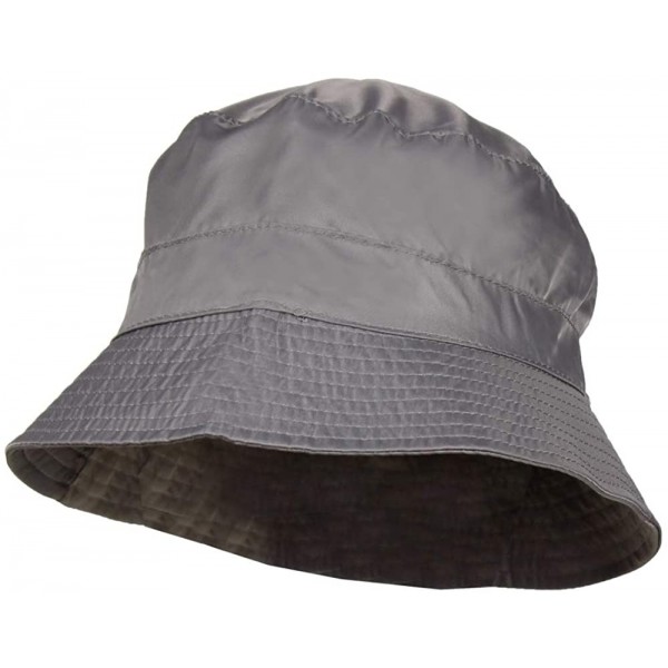 Bucket Hats Waterproof Packable Rain Bucket Hat- Interior Zip Pocket - Foldable Crusher Cap - Grey - CB18HW3R8X5 $12.81