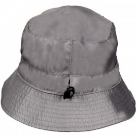 Bucket Hats Waterproof Packable Rain Bucket Hat- Interior Zip Pocket - Foldable Crusher Cap - Grey - CB18HW3R8X5 $12.81