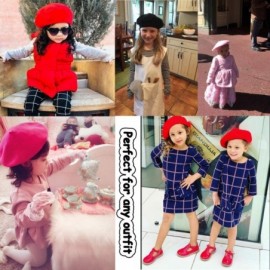 Berets French Wool Berets Hat Classic Fashion Warm Beanie Cap for Girls - Red - C112N74R55V $7.66