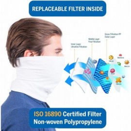 Balaclavas Face Mask Reusable with Filter - Anti Pollution Neck Gaiter - Face Cover - White - CJ198NA6O38 $18.90