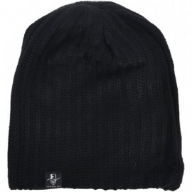 Skullies & Beanies Men Oversize Skull Slouch Beanie Large Skullcap Knit Hat - Ribbed-black - C9187O3SR0Q $14.92