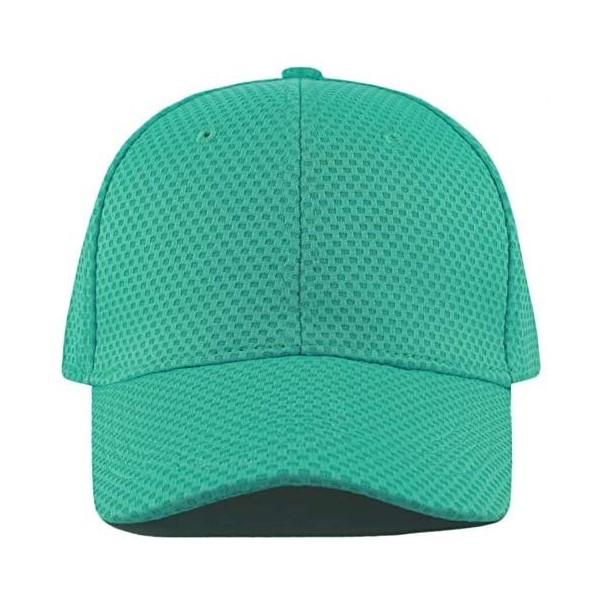 Baseball Caps Men's Curved Brim Stretch Fit Mesh 6 Panel Fitted Baseball Cap - Turquoise - C118I8SZ9WA $8.79