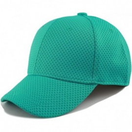 Baseball Caps Men's Curved Brim Stretch Fit Mesh 6 Panel Fitted Baseball Cap - Turquoise - C118I8SZ9WA $8.79