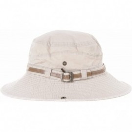 Sun Hats Boonie Bush Hat Wide Brim Faux Leather Band Side Snap DW8340 - Beige - CC12HS7EUMX $21.58