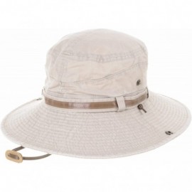 Sun Hats Boonie Bush Hat Wide Brim Faux Leather Band Side Snap DW8340 - Beige - CC12HS7EUMX $21.58
