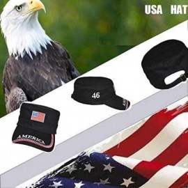 Baseball Caps USA Baseball Cap Polo Style Adjustable Embroidered Dad Hat with American Flag for Men and Women - 4.flat Black ...