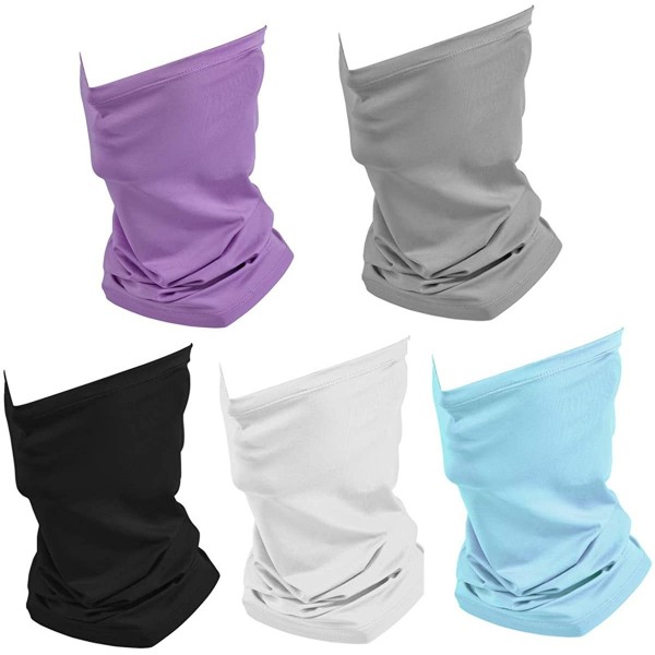 Balaclavas 5 PCS Face Shields Bandana Face Mask UV Sun Protection- Breathable Neck Gaiter Face Scarf - Solid 01 - CC197HH7U29...