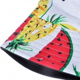 Bucket Hats Unisex Cute Print Bucket Hat Summer Fisherman Cap - Whitewatermelon - CT18ZH58S8M $10.60