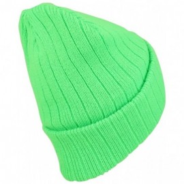 Skullies & Beanies High Visibility Neon Colored 3M Thinsulate Long Cuff Winter Beanie - Safety Green - CN189DR0G7Y $12.67