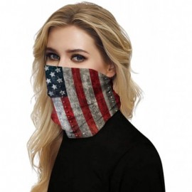 Balaclavas 3D Print Seamless Bandana Multifunctional Headwear Women Men for Dust Wind Sun Protection - Vintage Usa Flag - CO1...