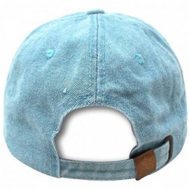 Baseball Caps Hamsa Dad Hat Cotton Baseball Cap Polo Style Low Profile - Light Denim - CO18ONQRY5Y $11.58