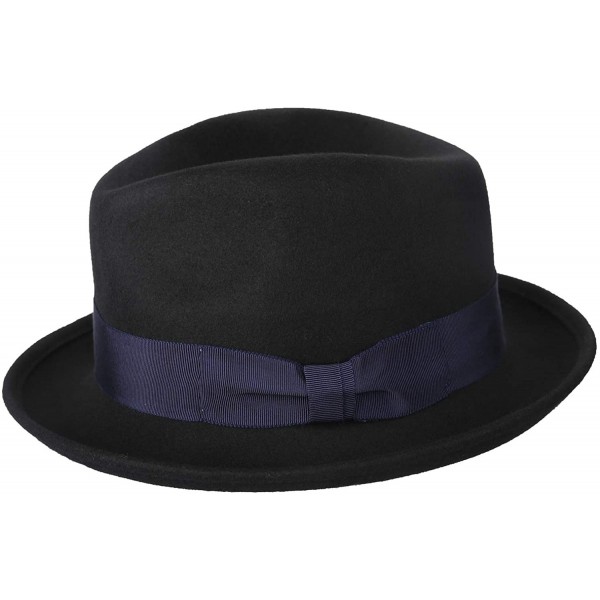 Wool Felt Snap Brim Fedora Hat Men's Crushable Dress Trilby Jazz Cap ...