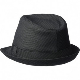 Fedoras Men's Poly/Cotton Stripe Stingy Brim Fedora - Black - CO113EZBR7P $21.40