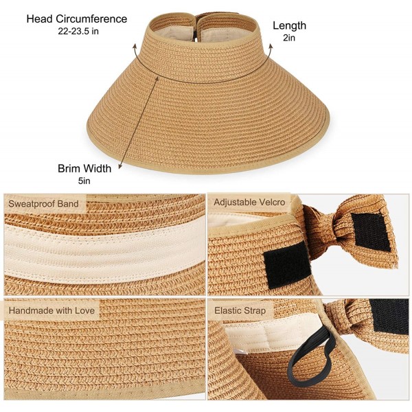 Straw Hats for Women- Foldable Sun Hat UPF 50+ Wide Brim Beach Hat ...