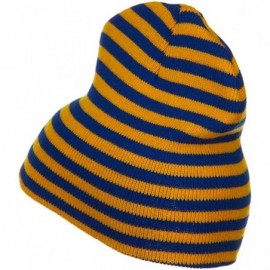 Skullies & Beanies Trendy Striped Beanie - Royal Yellow - CC1156XIB2R $14.81