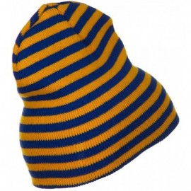 Skullies & Beanies Trendy Striped Beanie - Royal Yellow - CC1156XIB2R $14.81