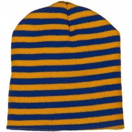 Skullies & Beanies Trendy Striped Beanie - Royal Yellow - CC1156XIB2R $14.81