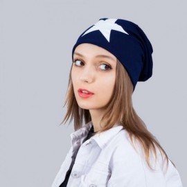 Skullies & Beanies Women's Winter Cotton Beanie Cap Thin Hip-hop Star Hat - Blue - CR1279BP1VR $9.31