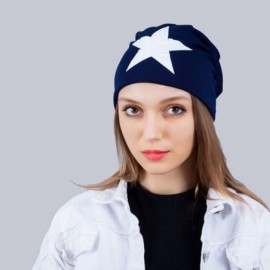 Skullies & Beanies Women's Winter Cotton Beanie Cap Thin Hip-hop Star Hat - Blue - CR1279BP1VR $9.31