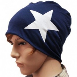 Skullies & Beanies Women's Winter Cotton Beanie Cap Thin Hip-hop Star Hat - Blue - CR1279BP1VR $9.31