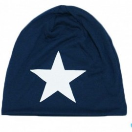 Skullies & Beanies Women's Winter Cotton Beanie Cap Thin Hip-hop Star Hat - Blue - CR1279BP1VR $9.31