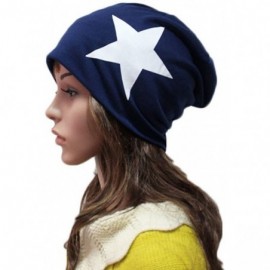 Skullies & Beanies Women's Winter Cotton Beanie Cap Thin Hip-hop Star Hat - Blue - CR1279BP1VR $9.31