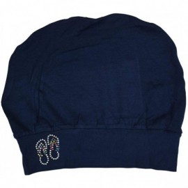 Skullies & Beanies Womens Soft Sleep Cap Comfy Cancer Hat with Studded Flip-Flops Applique - Navy - CP12O0TFO94 $13.02