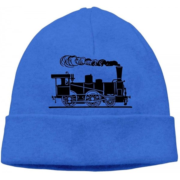 Skullies & Beanies Beanie Hat Steam Train and Railway 3 Trendy Knit Cap for Unisex - Royalblue - CR18HOG8T8R $20.34