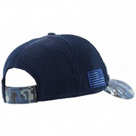 Baseball Caps American US Military Embroidered Flag Soft Mesh Hat Trucker Cap - Navy Dig Camo - C718UCI44M2 $12.30