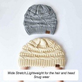 Skullies & Beanies Knit Beanie Hat for Women Oversize Chunky Winter Slouchy Beanie Hats Ski Cap - Black/Orange - CY18ADS5CW5 ...