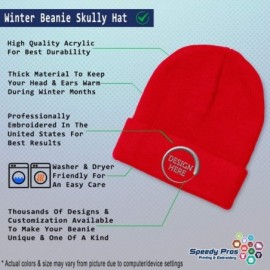 Skullies & Beanies Custom Beanie for Men & Women Gold Aardvark Embroidery Acrylic Skull Cap Hat - Red - CF18ZS4CAC0 $22.14