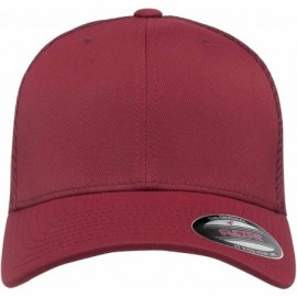 Baseball Caps Ultrafibre Airmesh Fitted Cap - Maroon - CO192X5YOL6 $19.45