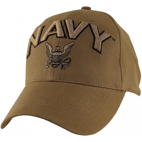 Baseball Caps U.S. NAVY Insignia Hat - USN Coyote Brown Baseball Cap 6640 - CX12NZN6F8V $18.09