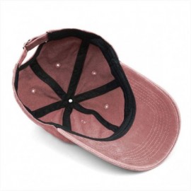 Baseball Caps Unisex Camping Hair Don't Care Vintage Adjustable Baseball Cap Denim Dad Hat - Red1 - CU18O2CRZRQ $12.24