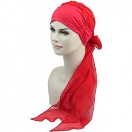 Skullies & Beanies Chemo Headwear Headwrap Scarf Cancer Caps Gifts for Hair Loss Women - Flaming Red - CU18EIOU0HE $15.87