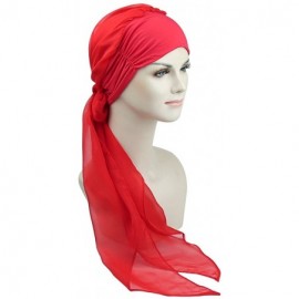 Skullies & Beanies Chemo Headwear Headwrap Scarf Cancer Caps Gifts for Hair Loss Women - Flaming Red - CU18EIOU0HE $15.87