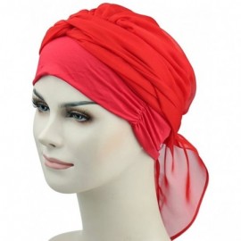 Skullies & Beanies Chemo Headwear Headwrap Scarf Cancer Caps Gifts for Hair Loss Women - Flaming Red - CU18EIOU0HE $15.87