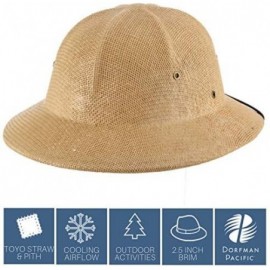 Sun Hats Global Trends Men's Fine Twisted Toyo Pith Helmet - Tan - CV117V4CW2T $32.13