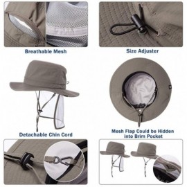 Sun Hats Unisex Outdoor UPF50+ Packable Boonie Hat w/Vented Crown&Lining Sunhat - 89025_black - CK17AYAY435 $14.05
