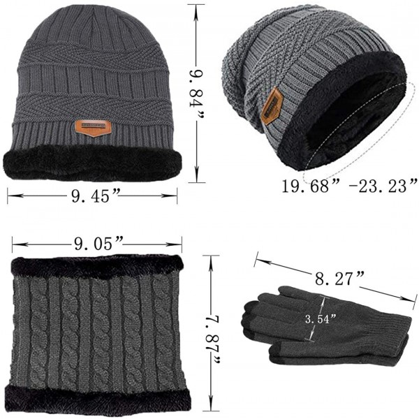 Beanie Hat Scarf And Touchscreen Gloves Set For Men & Women Stretch ...