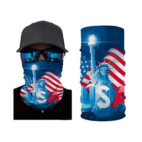 Balaclavas Stripes USA Flag Print Balaclava and Cool Skull Stars for Men Women Dust Wind Mask Neck Gaiter - Cy-wftj-50 - CZ19...