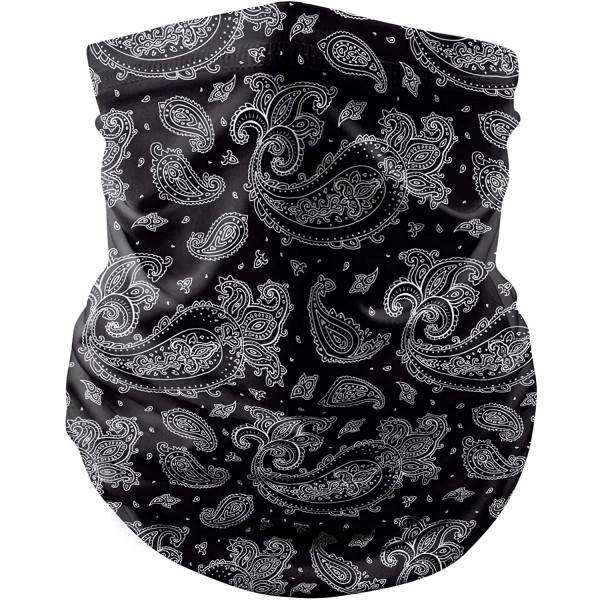 Balaclavas Bandana Balaclava for Women Men Magic Neck Gaiter Tube UV Face Scarf for Outdoor/UV/Cycling - 1 Pcs Black Paisley ...