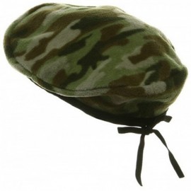 Berets Camo Fleece Beret - Green - CQ18GZ57G84 $12.73