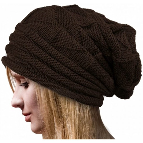 Berets Unisex Plain Long Beanie - Coffee B - CX18KQZQX64 $11.19