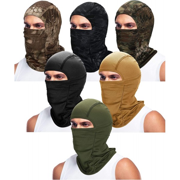 Balaclavas 6 Pieces Balaclava Ski Mask Winter Full Face Mask Motorcycle Windproof Mask (Style Set 4) - C518A4TK9K3 $20.58