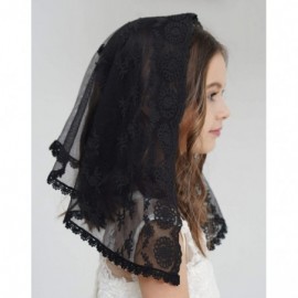 Headbands Veil for Girls Catholic Chapel Veil for Mass Catholic Mantilla F06 - Black Veil - C818NA2E8TM $7.50